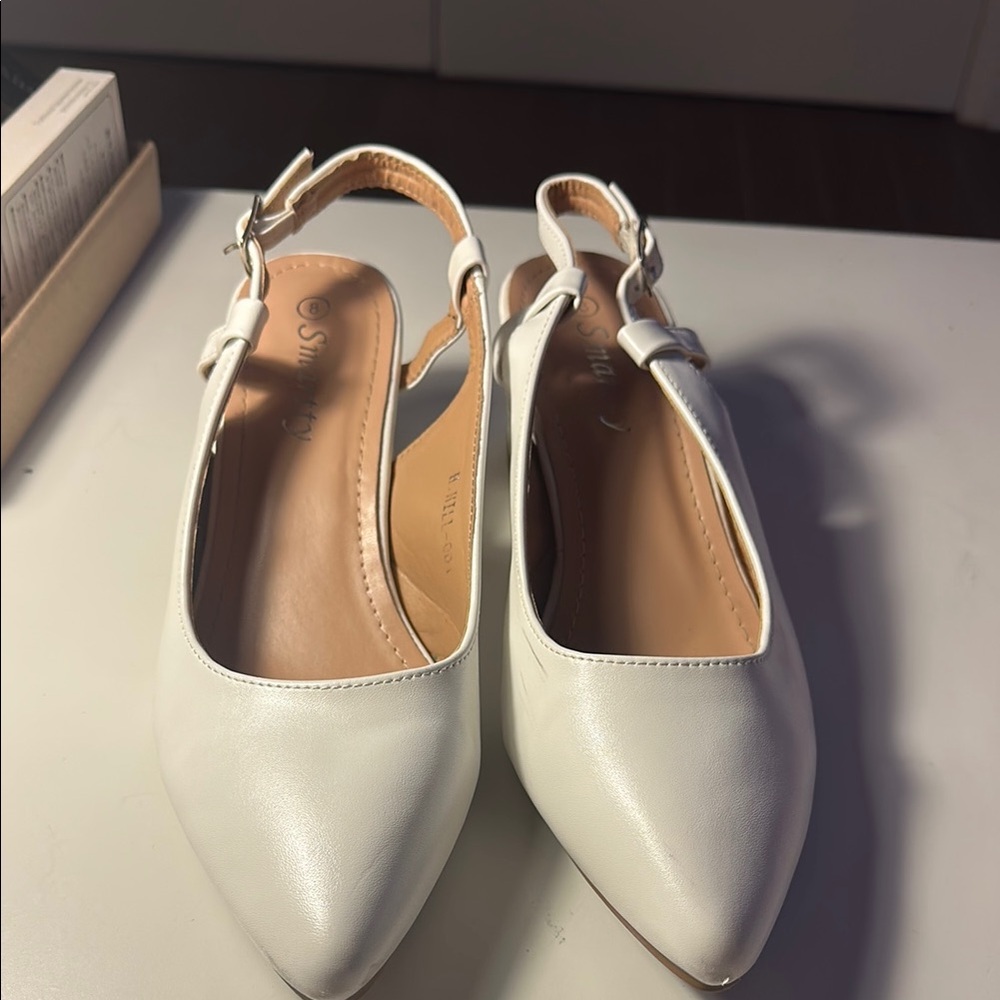 Slingback White Women's Shoes